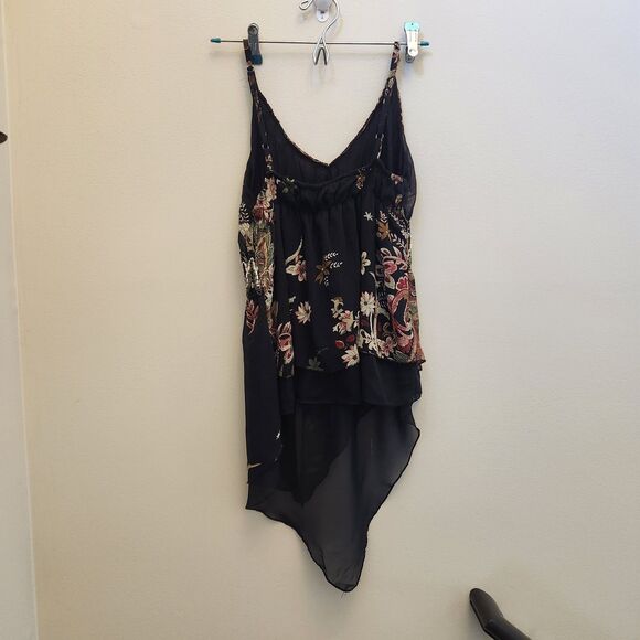 Early 2000s Y2k Beaded Whimsygoth Babydoll Boho Flowy Layered Tanktop Charmed - Picture 7 of 7